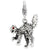 Antiqued 3-D Scary Cat Charm in Sterling Silver