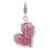 Enameled 3-D 2-Sided Heart Charm in Sterling Silver