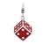 Enameled 3-D Dice Charm in Sterling Silver