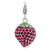 Enameled 3-D Strawberry Charm in Sterling Silver