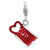 Enameled 3-D Heart Cup Charm in Sterling Silver