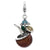 3-D Enameled Coconut Cocktail Charm in Sterling Silver