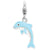 3-D Enameled Dolphin Charm in Sterling Silver