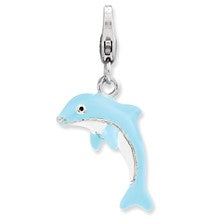 Amore La Vita Sterling Silver 3-D Enameled Dolphin Charm hide-image