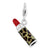 Enameled 3-D Leopard Lipstick Charm in Sterling Silver
