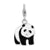 Enameled Panda Bear Charm in Sterling Silver