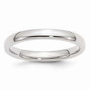 Sterling Silver 3mm Comfort Fit Wedding Band