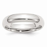 Sterling Silver 5mm Comfort Fit Wedding Band