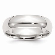 Sterling Silver 6mm Comfort Fit Wedding Band