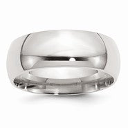 Sterling Silver 8mm Comfort Fit Wedding Band