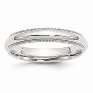 Sterling Silver 4mm Milgrain Comfort Fit Wedding Band