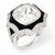 Sterling Silver CZ & Black Enamel Ring