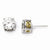 Sterling Silver Gold-plated 8mm X O CZ Post Earrings