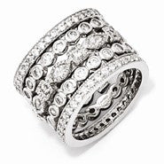Sterling Silver CZ Eternity Five Ring
