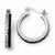 Sterling Silver Black/White CZ Post Hoop Earrings