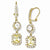 Sterling Silver Gold-plated CanarYellow & White Goldhite CZ Kidney Wire Earrings