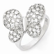Sterling Silver CZ Butterfly Ring
