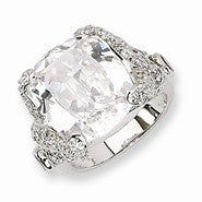 Sterling Silver CZ Square Ring