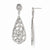 Sterling Silver CZ Teardrop Dangle Post Earrings