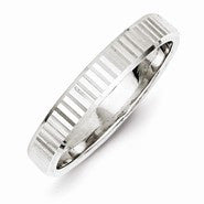 Sterling Silver 4mm Diamond-cut Wedding Band