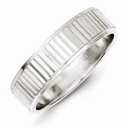 Sterling Silver 6mm Diamond-cut Wedding Band