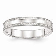 Sterling Silver 4mm Design Edge Wedding Band