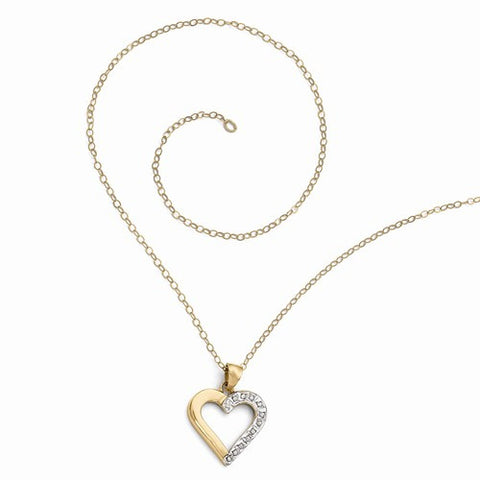 Sterling Silver & Gold-Plated Dia Mystique Heart Necklace