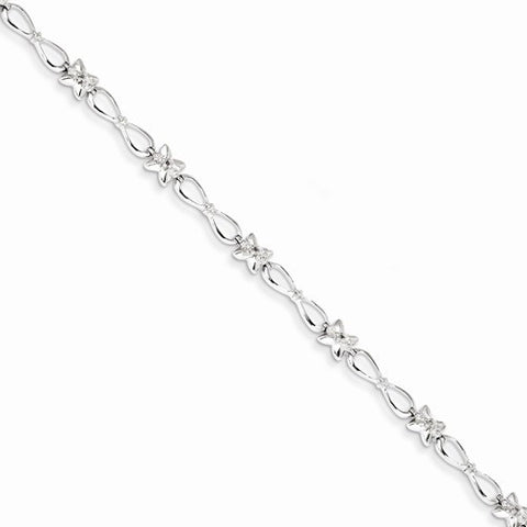Sterling Silver Diamond Bracelet