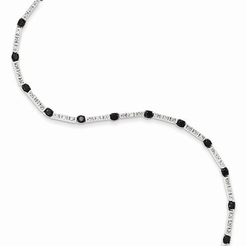 Sterling Silver White & Black Diamond Bracelet