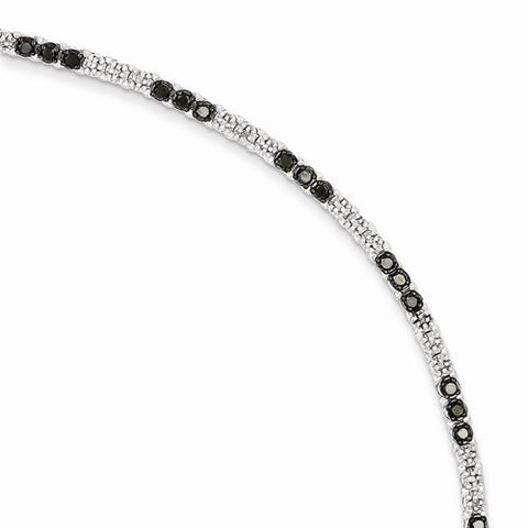 Sterling Silver White & Black Diamond Bracelet