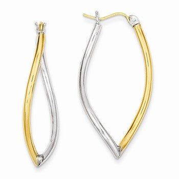 Sterling Silver w/14k Yellow Gold Polished Hoop Earrings