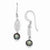 Sterling Silver Black Freshwater Cultured Pearl Dangle Earrings