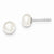 Sterling Silver White Freshwater CulturedPearl 6.5-7mm button Earrings