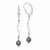 Sterling Silver Black Freshwater Cultured Pearl Leverback Earrings
