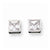 Sterling Silver 6mm CZ Princess Bezel Stud Earrings