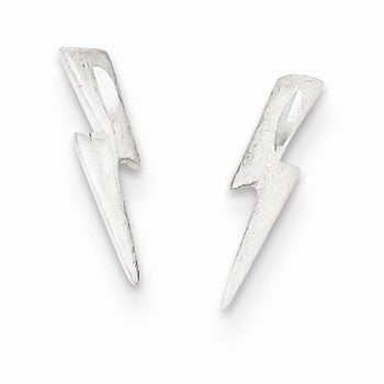 Sterling Silver Lightning Bolt Post Earrings