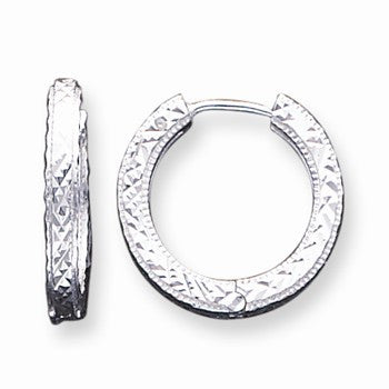 Sterling Silver Diamond-cut Polished Hoop Earrings