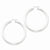 Sterling Silver Rhodium-plated 4.00mm Diamond-cut Hoop Earrings
