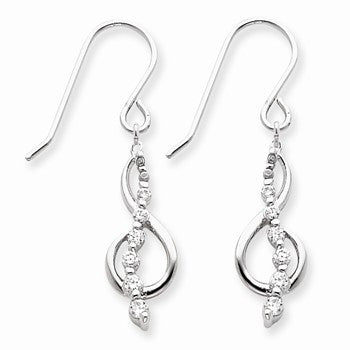 Sterling Silver CZ Journey Earrings