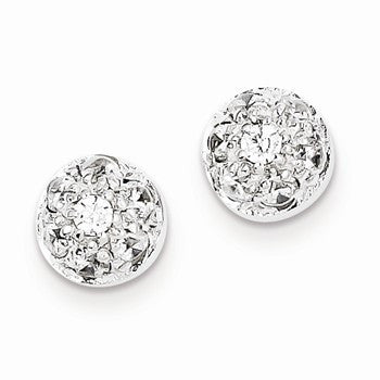 Sterling Silver CZ Half Ball Post Earrings