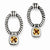 Sterling Silver Antiqued Champagne CZ Earrings