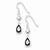 Sterling Silver Black CZ Dangle Earrings