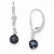 Sterling Silver Black Freshwater Cultured Pearl Earrings
