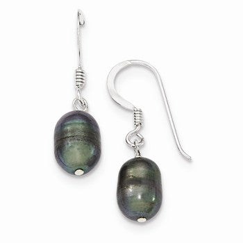 Sterling Silver Peacock Freshwater Cultured Pearl Earrings