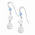 Sterling Silver Enameled Dove w/Peace symbol Earrings