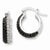 Sterling Silver Black White CZ Hoop Earrings