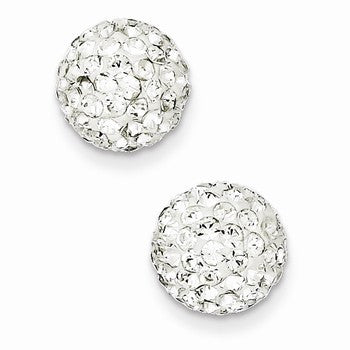 Sterling Silver White Stellux Crystal 10mm Post Earrings