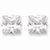 Sterling Silver 9mm Square CZ 4 Prong Stud Earrings