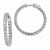 Sterling Silver Rhodium-plated CZ In & Out Hinged Hoop Earrings