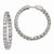 Sterling Silver Rhodium-plated CZ In & Out Hinged Hoop Earrings